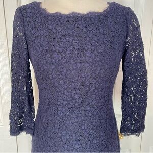 Adrianna Papell Midnight Blue Lace Dress